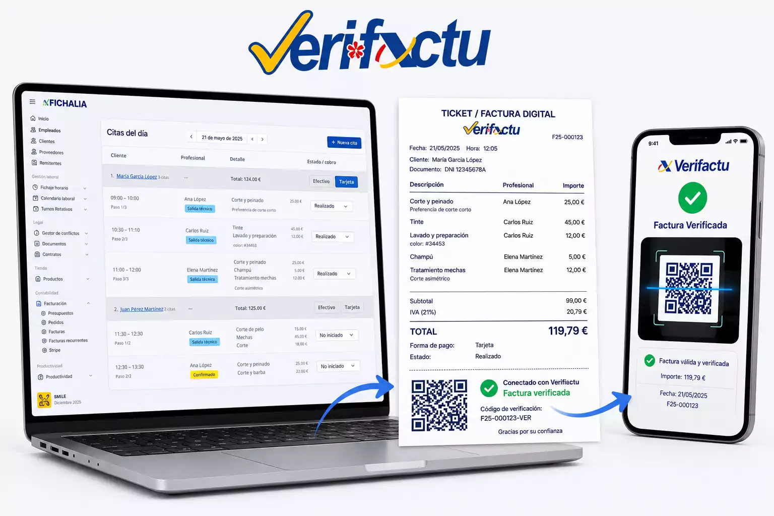 factura electrónica para peluquería con Verifactu