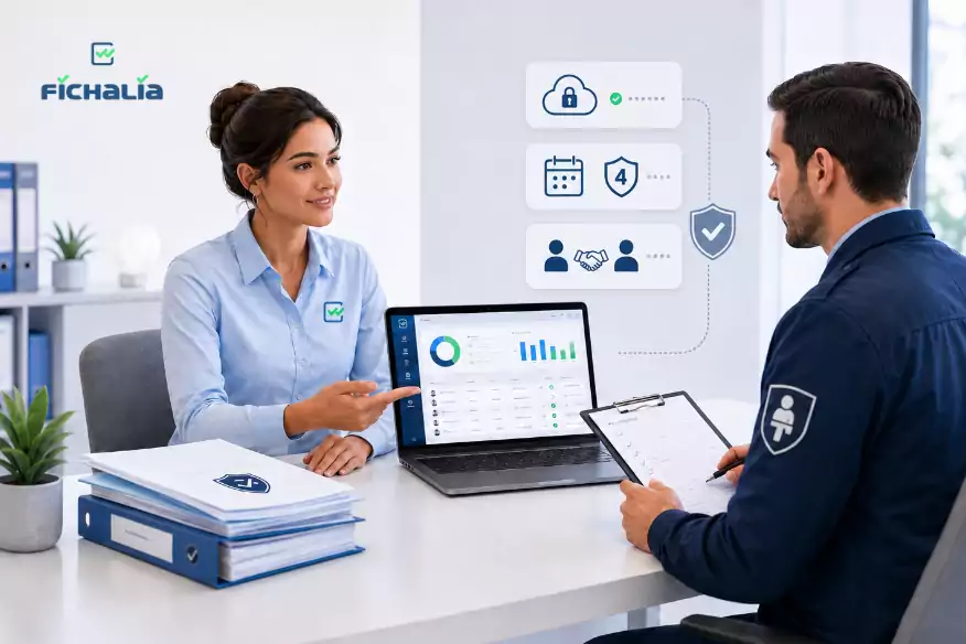 Inspector de trabajo solicitando los registros horarios de los empleados