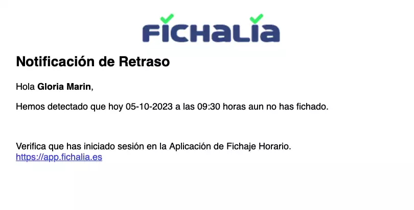 Notificación de retraso
