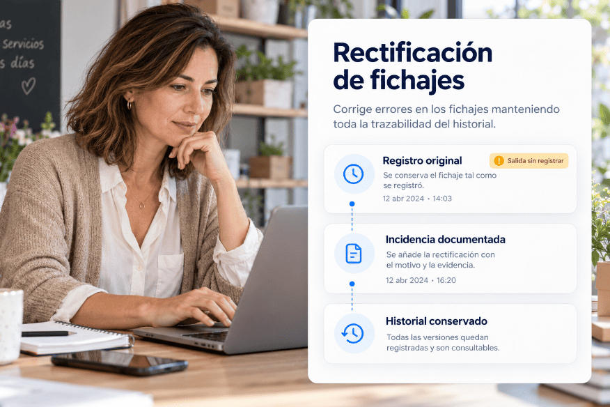 Rectificación de fichajes: cómo corregir errores sin perder la trazabilidad